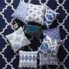 Geometric Pillow Cover Blue Bohemian geometric wave lattice pillow cover European pattern