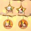 Santa Claus forest wooden luminous pendant Christmas tree ornament round five pointed star Pendant