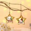 Santa Claus forest wooden luminous pendant Christmas tree ornament round five pointed star Pendant