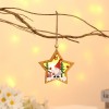 Santa Claus forest wooden luminous pendant Christmas tree ornament round five pointed star Pendant