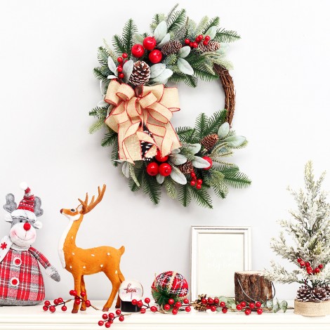 Christmas decorations eucalyptus leaf simulation wreath half ring Christmas window door Pendant