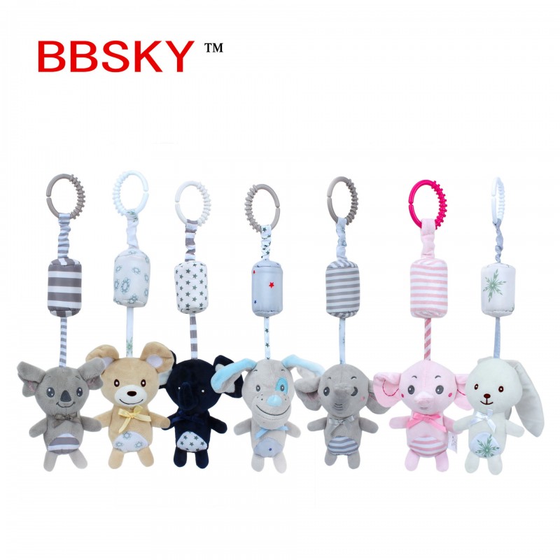 BBSKY baby wind chime stroller pendant baby elephant koala bear pendant car hanging bed bell toy