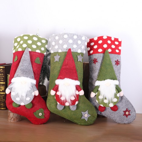 Christmas decoration stockings Christmas stockings Christmas decoration supplies Christmas decoration gift bag faceless old man Christmas stockings