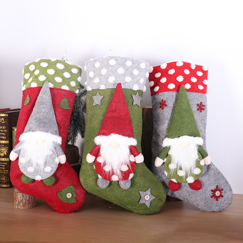 Christmas decoration stockings Christmas stockings Christmas decoration supplies Christmas decoration gift bag faceless old man Christmas stockings