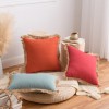 Cotton linen pillow cover tassel side sofa cushion Nordic style thickened waist pillow solid linen backrest pillow