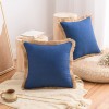 Cotton linen pillow cover tassel side sofa cushion Nordic style thickened waist pillow solid linen backrest pillow