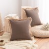 Cotton linen pillow cover tassel side sofa cushion Nordic style thickened waist pillow solid linen backrest pillow