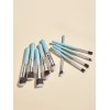 Baimeichuan 10 Makeup Brushes Set Beauty tools Green Silver makeup brushes long wooden handle 10 makeup brushes