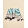 Baimeichuan 10 Makeup Brushes Set Beauty tools Green Silver makeup brushes long wooden handle 10 makeup brushes