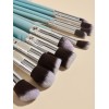 Baimeichuan 10 Makeup Brushes Set Beauty tools Green Silver makeup brushes long wooden handle 10 makeup brushes