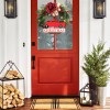 LED car wooden sign PE luminous Christmas Wreath Christmas decoration door Pendant