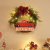 LED car wooden sign PE luminous Christmas Wreath Christmas decoration door Pendant