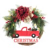 LED car wooden sign PE luminous Christmas Wreath Christmas decoration door Pendant