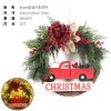 LED car wooden sign PE luminous Christmas Wreath Christmas decoration door Pendant