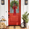 Plaid ribbon PE pine cone Wreath Christmas decorations hotel wall hanging door hanging