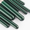 9 dark green cosmetic brush set with white wool green handle