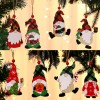 Christmas decorations painted wooden pendant Christmas tree faceless old man Rudolph pattern Pendant