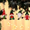 Christmas decorations painted wooden pendant Christmas tree faceless old man Rudolph pattern Pendant