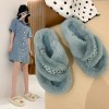 Furry slippers for women in autumn and winter in Europe and America