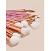 Baimeichuan 15 Makeup Brush Set Pink Small fan-shaped white hair makeup brush beauty tools 15 makeup brushes