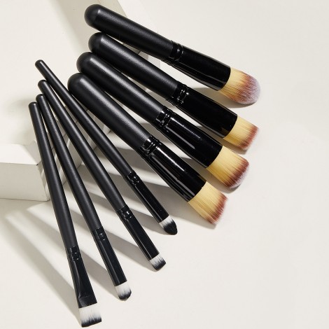 8 sets of makeup brush sets, three color dumb Black 8 Eye Shadow brushes, 8 cosmetic brushes.