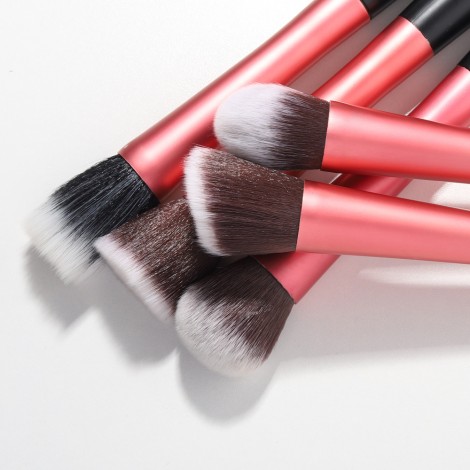 5 small waist cosmetic brush long aluminum tube set flame flat head loose powder brush