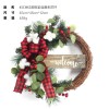 Plaid welcome wooden card Christmas Wreath Christmas decorations pendant door hanging