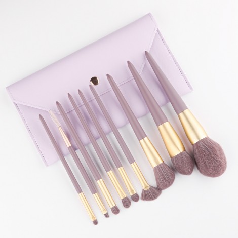 9 Huayang small purple potato makeup brush set loose powder brush beauty makeup tools