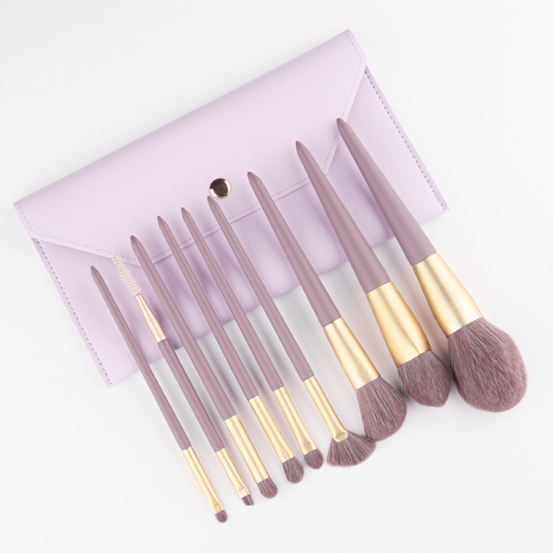 9 Huayang small purple potato makeup brush set loose powder brush beauty makeup tools