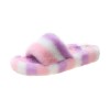 Colored plush slippers for fall/winter women's 42 large size flat-bottomed warm plush slippers