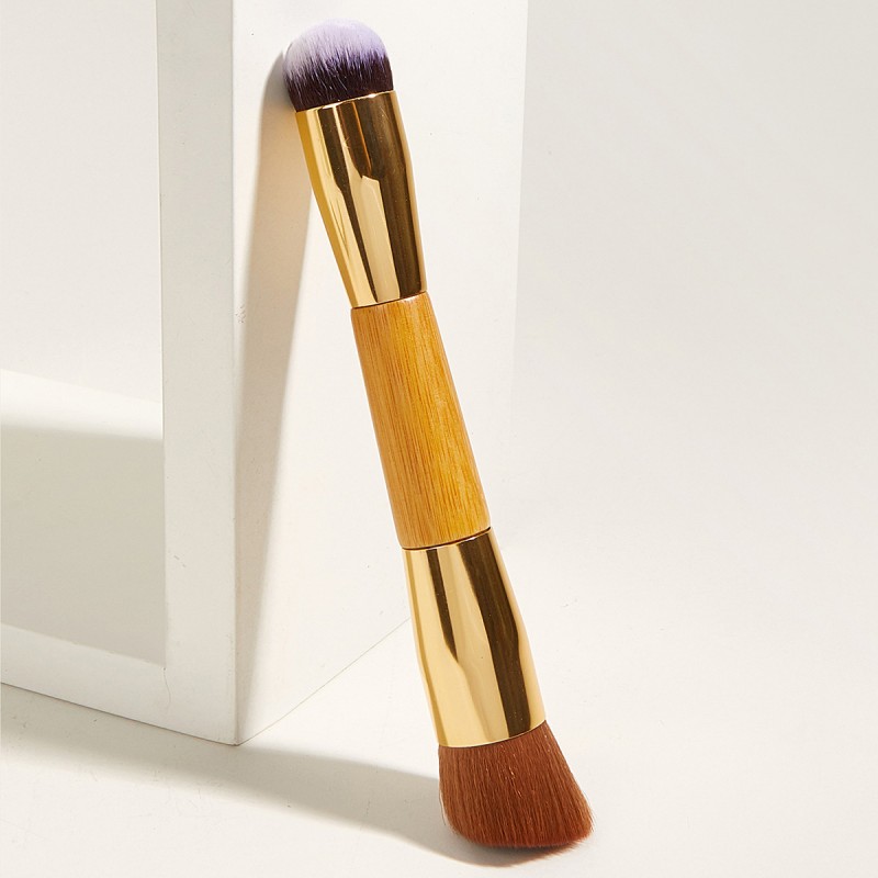 Baimeichuan single makeup brush beauty tools double headed loose powder brush bamboo handle long rod single makeup brush