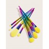 Baimeichuan 7 Makeup Brushes Set Diamond colorful yellow hair makeup brushes set beauty tools 7 beauty brushes