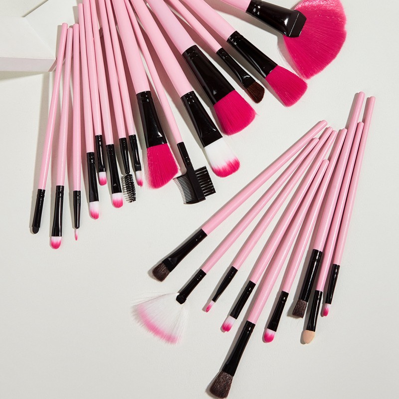 Baimeichuan 24 makeup brushes pink fan-shaped Makeup Brushes Set Beauty Tools 8 beauty brushes