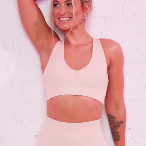 Chicken heart neck Yoga suit women's suit high waist YOGA SHORTS thread seamless bra fitness suit 