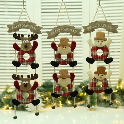 Christmas supplies Santa Claus Snowman elk door hanging decoration window hanging Christmas decorations