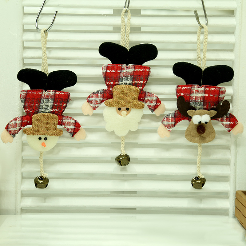 Christmas decorations Santa Claus Snowman elk bell door decoration window pendant Christmas decorations