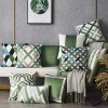 Green geometric pillowcase Nordic simple short plush pillowcase sofa living room decorative cushion cover