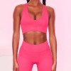 Chicken heart neck Yoga suit women's suit high waist YOGA SHORTS thread seamless bra fitness suit 