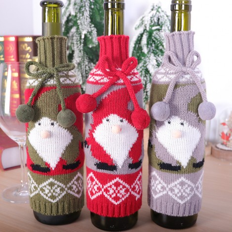 Christmas Day knitting garden goblin bottle set creative Christmas table decoration props