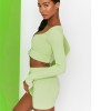 Rib seamless Yoga suit women's autumn and winter knitted nine point long sleeve sports Yoga suit 