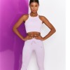 Rib seamless Yoga suit women's autumn and winter knitted nine point long sleeve sports Yoga suit 
