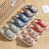 Cotton slippers women's home indoor warmth thick-soled plush home men's shoes