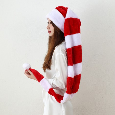 Christmas decorations 1.3m long adult Christmas Hat Plush Christmas Hat Christmas party party decoration