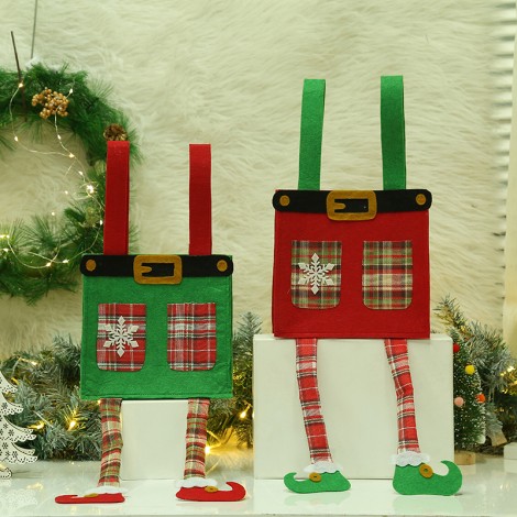Christmas Candy Bag Christmas decorations holiday party supplies long leg Santa Gift Bag