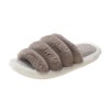 Plus size plush slippers female home one-word caterpillar home couple cotton slippers
