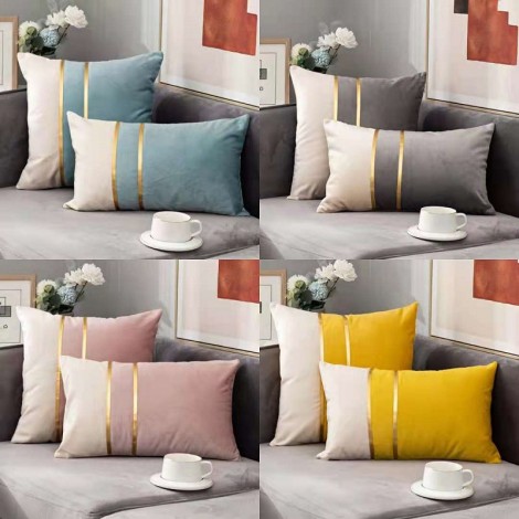 Light luxury sofa pillow cover velvet bedside cushion velvet bedroom living room waist pillow