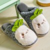 Cotton slippers women's home autumn and winter indoor warmth home cute thick-soled couple plush slippers home winter