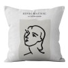 Home Blue abstract geometric pillow cover maple leaf grass pattern sofa living room decorative pillow cover