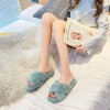 Die Kalu Women's Shoes Winter Wear Korean Fashion Rhinestone Flower Cross-hair Slippers