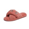 Die Kalu Women's Shoes Winter Wear Korean Fashion Rhinestone Flower Cross-hair Slippers